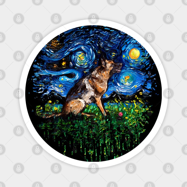 German Shepherd Night 3 Magnet by sagittariusgallery